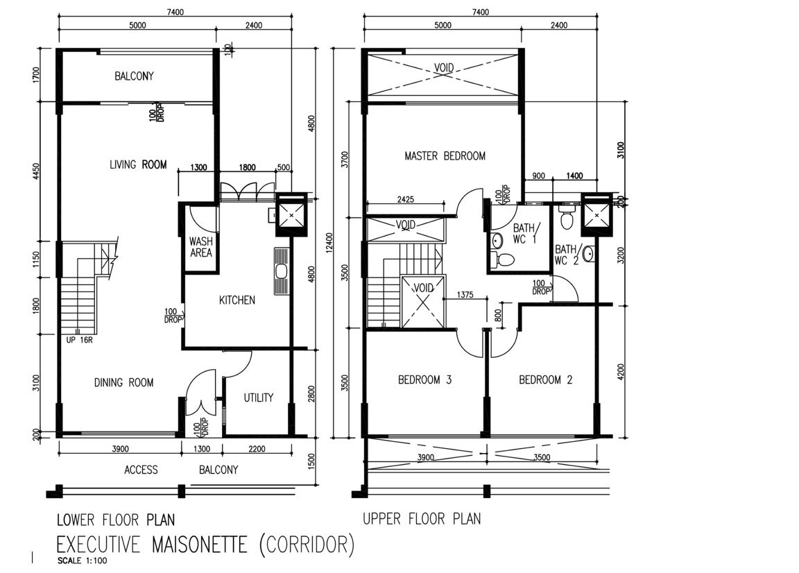 floor plan 2Room HDB